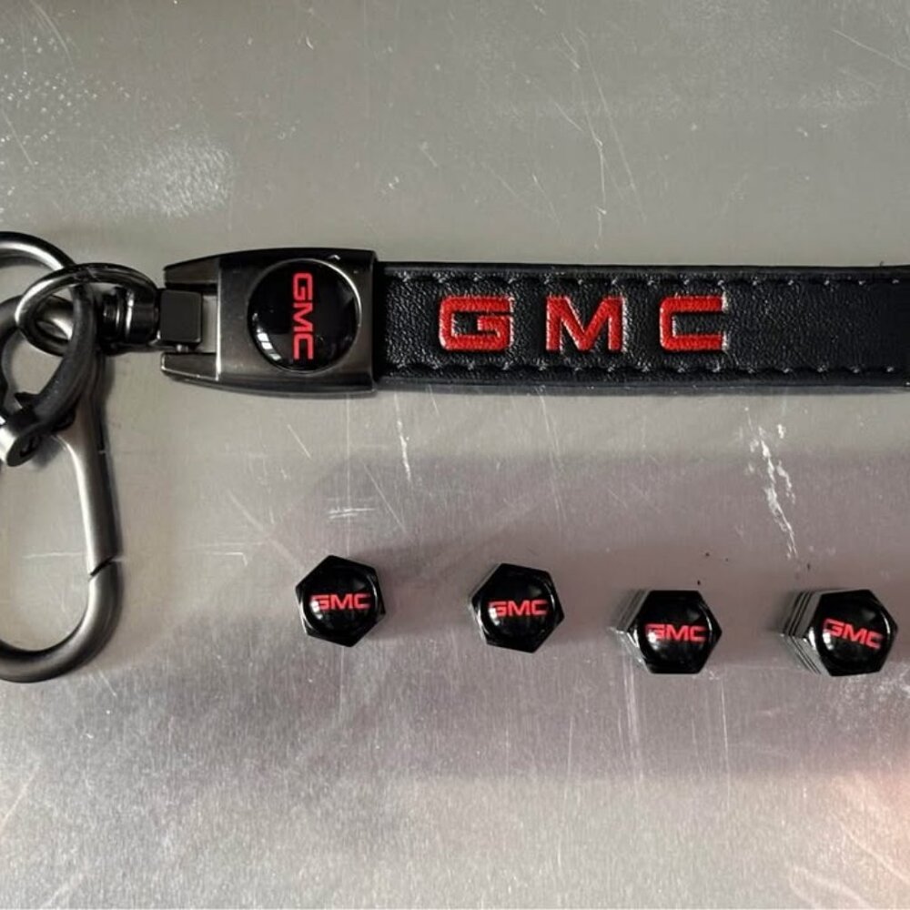 GMC Keychain & Tire Valve Stem Caps Set  ⭐2 for 14⭐